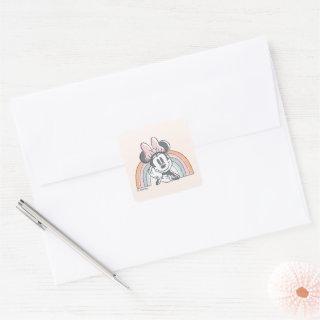 Minnie Mouse Rainbow Square Sticker