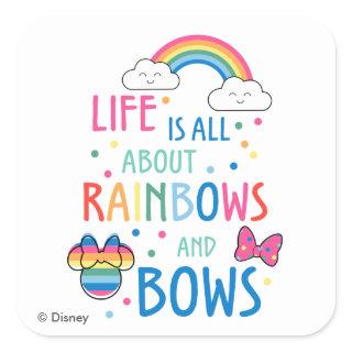 Minnie Mouse | Rainbows and Bows Square Sticker