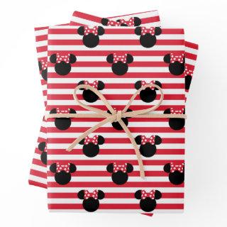 Minnie Mouse | Red & White Stripes Birthday  Sheets