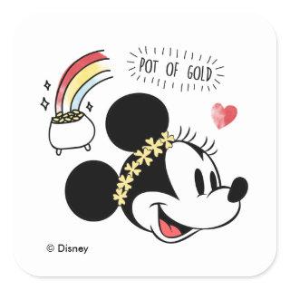 Minnie Mouse | St. Patrick's Day - Pot of Gold Square Sticker