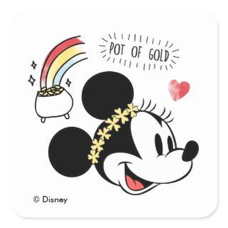 Minnie Mouse | St. Patrick's Day - Pot of Gold Square Sticker