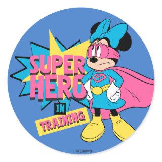 Minnie Mouse | Super Hero in Training Classic Round Sticker
