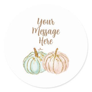 Mint and Peach Pumpkin Your Message Here Sticker