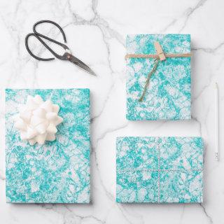 Mint Blue & White Marble Texture   Sheets