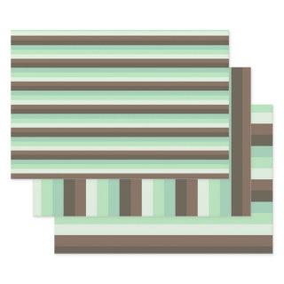 Mint Chocolate Chip Color Block Stripes   Sheets