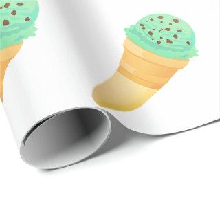 Mint chocolate chip ice cream cone