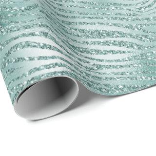 Mint Glitter Glitzy Sparkle Zebra Print