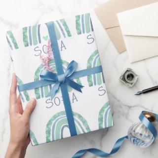 Mint-green and blue tone boho rainbow