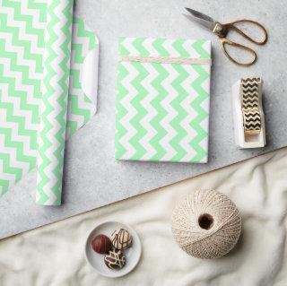 Mint Green and White Chevron Pattern