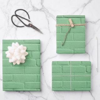 Mint Green Brick Wall  Sheets