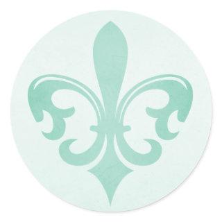 mint green Fleur de lis sticker