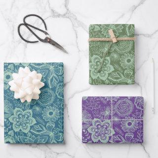 Mint-Green Floral Lace three background colors  Sheets