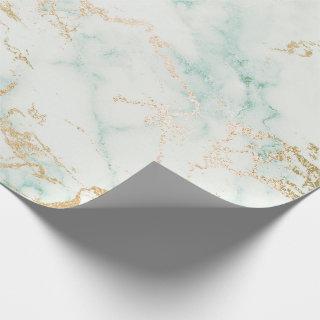 Mint Green Gold White Gray Marble Stone Brushes