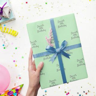 Mint green gray name script