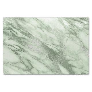 Mint Green Gray Pastel Metallic Marble Stone Lux Tissue Paper