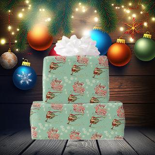 Mint Green Ice Skating Santa Claus