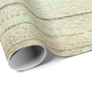 Mint Green Metallic Champaign Gold Wood Rustic