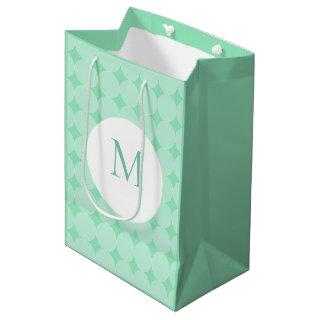 Mint Green Monogrammed Elegant Modern Template Medium Gift Bag