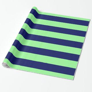 Mint Green, Navy Blue XL Stripes Pattern V