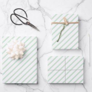 Mint Green White Stripes  Sheets