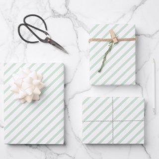 Mint Green White Stripes  Sheets