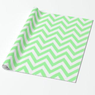 Mint Green White XL Chevron ZigZag Pattern