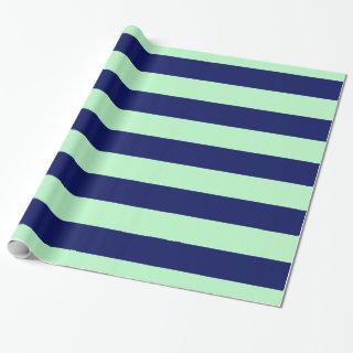 Mint, Navy Blue XL Stripes Pattern V