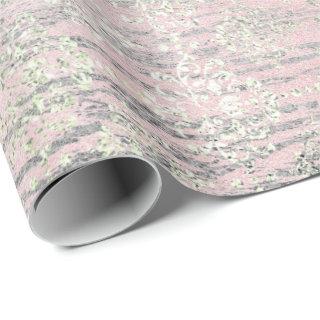 Mint Silver Foxier Pink Blush Damask Wood Rustic