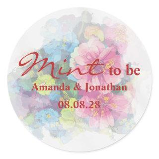 Mint to Be Rainbow Floral Wedding Envelope Seal