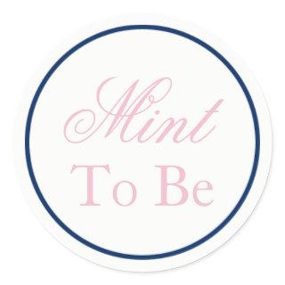 "Mint to Be" Wedding Sticker - Blush Pink/Navy