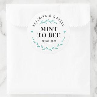 Mint to Bee Wedding  Classic Round Sticker