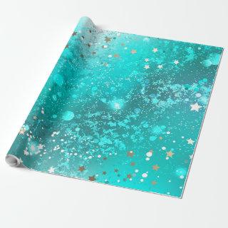 Mint Turquoise Foil Background
