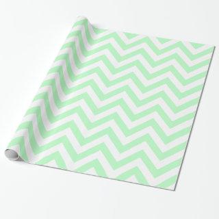 Mint White XL Chevron ZigZag Pattern