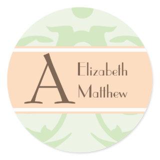 Minty Green Customize Last and First Name Sticker