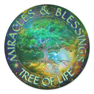 Miracles & Blessings Tree of Life Classic Round Sticker