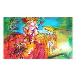 MIRANDOLINA , pink,fuchsia yellow Rectangular Sticker