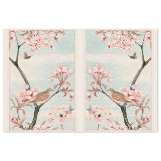 Mirrored Cherry Blossom Bird Bee Moth Decoupage Tissue Paper