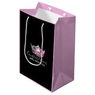 Miss America Pink Crown 2-Tone Pink Gift Bag-Med Medium Gift Bag