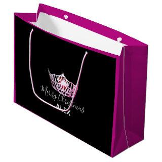 Miss America Pink Crown Fuchsia Gift Bag-Christmas Large Gift Bag