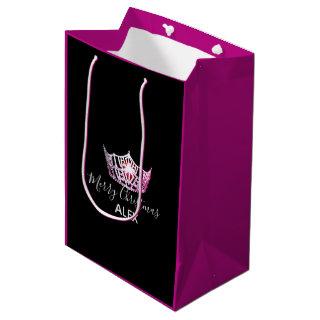 Miss America Pink Crown Fuchsia Gift Bag-Christmas Medium Gift Bag