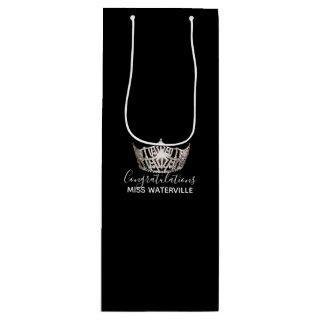 Miss America Silver Crown Gift Bag-Tall Slender Wine Gift Bag