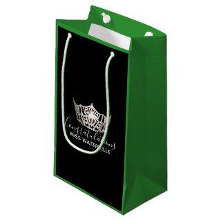 Miss America Silver Crown Green Gift Bag-Small Small Gift Bag