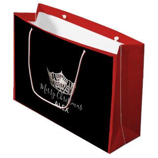 Miss America Silver Crown Red Gift Bag-Christmas Large Gift Bag