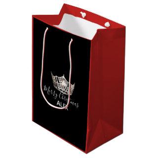 Miss America Silver Crown Red Gift Bag-Christmas Medium Gift Bag