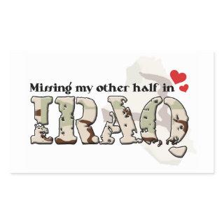 Missing my other half in Iraq Rectangular Sticker