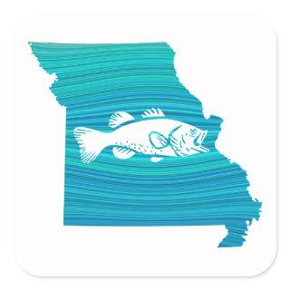 Missouri Wave Fishing Square Sticker