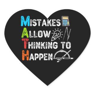 Mistakes Allow Thinking To Happen - Funny Math Heart Sticker