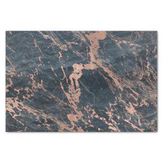 Misty Rustic Blue & Rose Gold Pink Glam Marble Tissue Paper