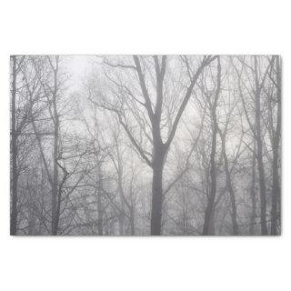 Misty Trees Grey Woodland Tissue Paper