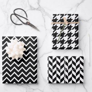 Mixed Black & White Geometric Patterns  Wrapping P  Sheets